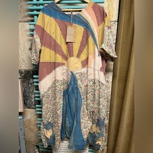 Appliqué Artist Smock Dress 786